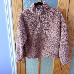 ❤️XS pink Teddy half zip sweater.